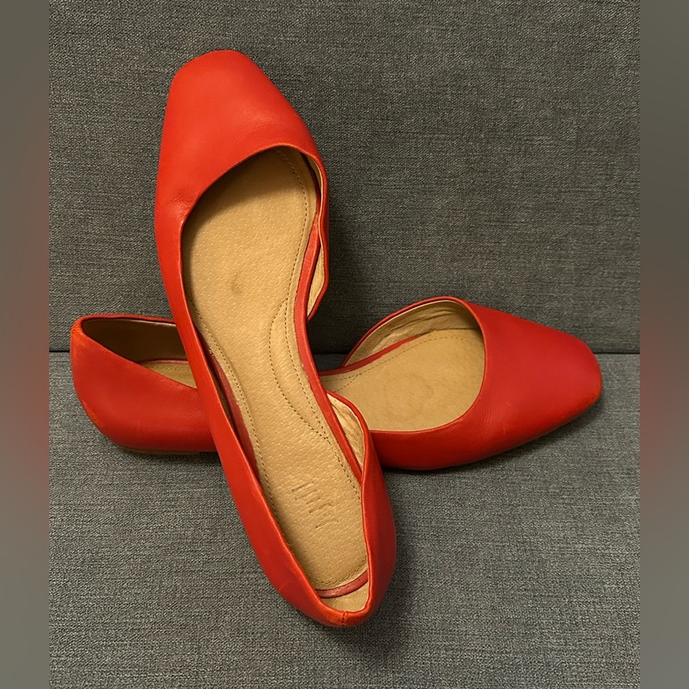 J. Jill Asymmetrical Yvette Red Flats size 9
